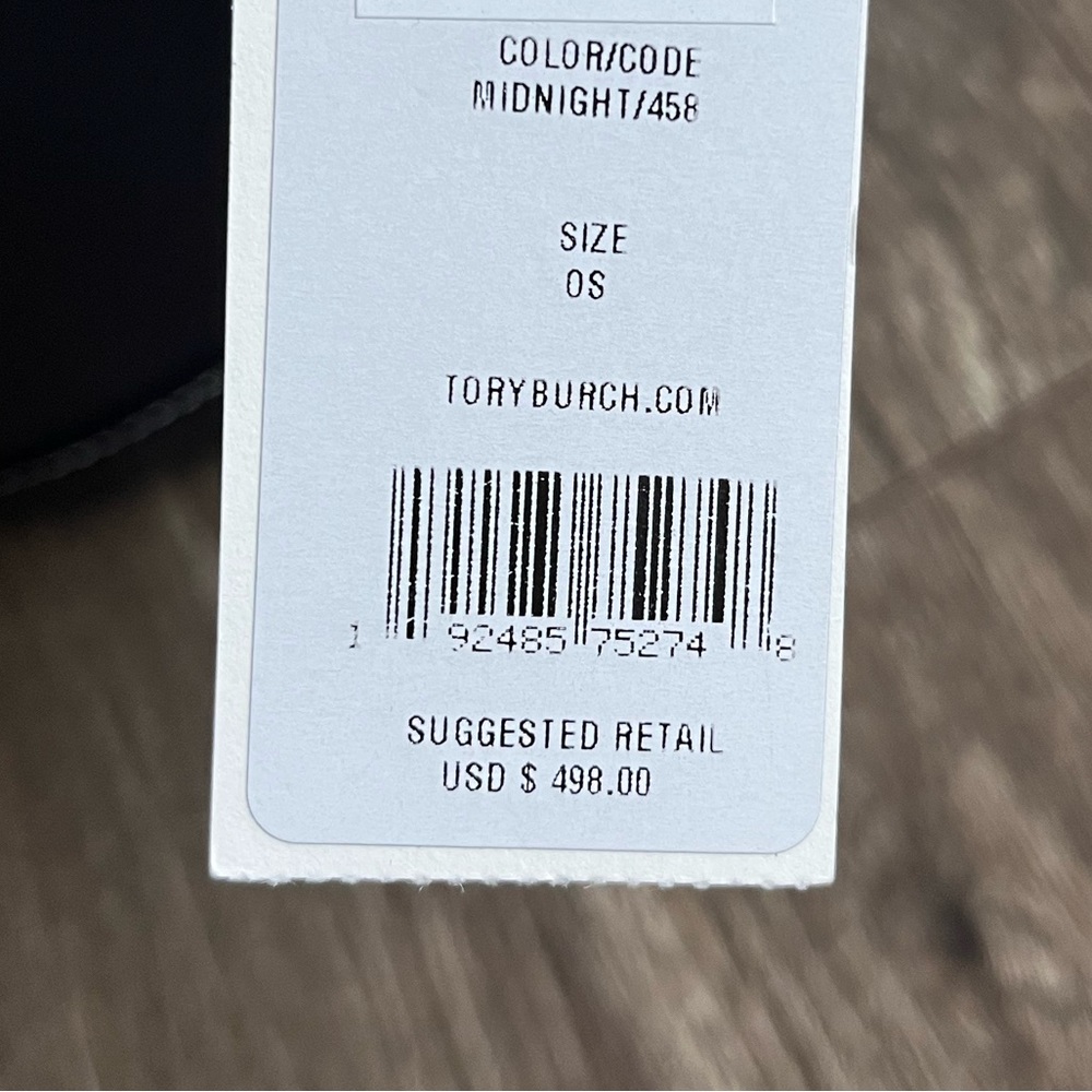 Tory Burch T Monogram Leather Bucket Bag / Midnight - Picture 7 of 8